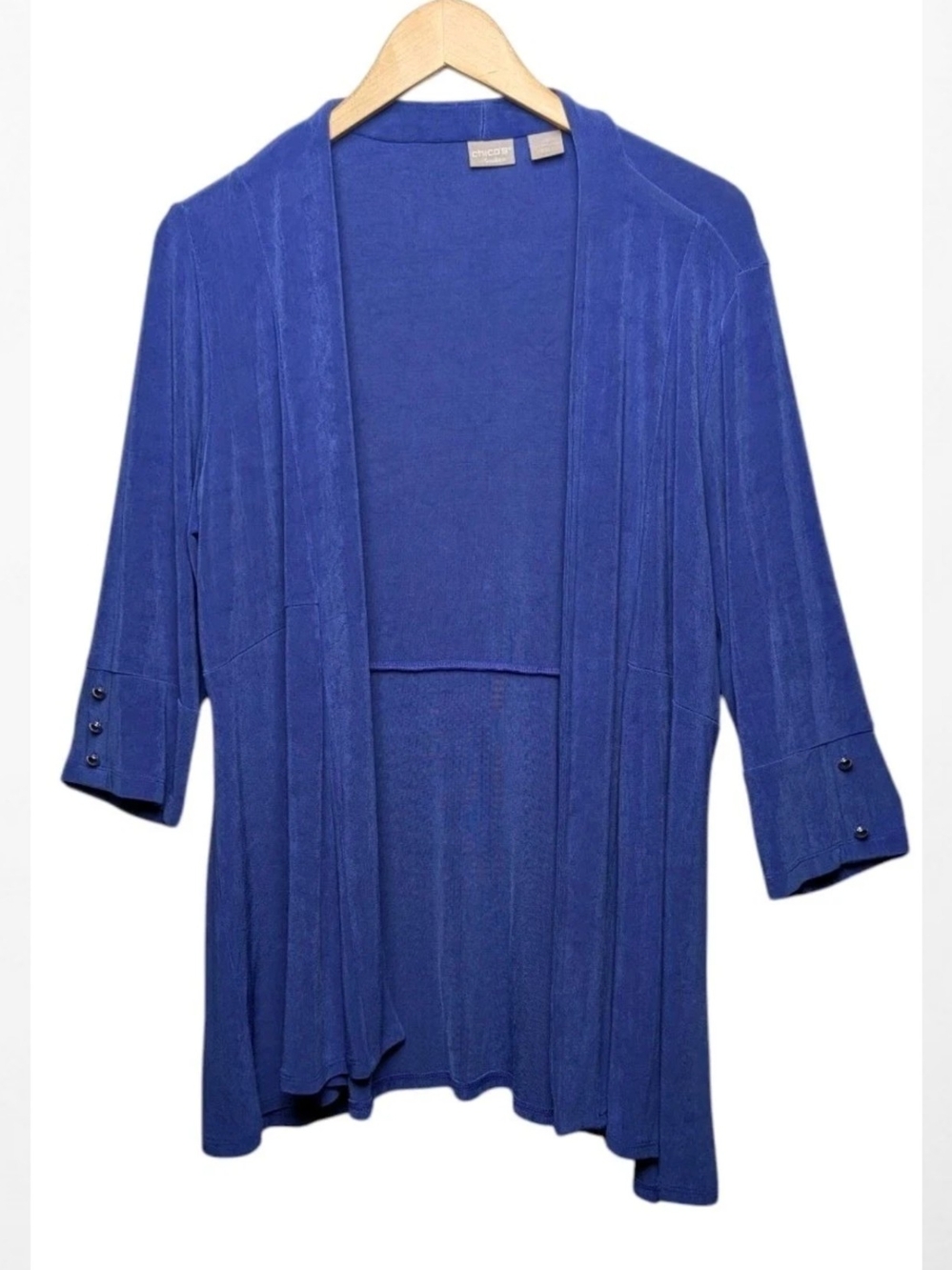 Chicos Travelers Knit Jacket Duster Topper 2P Large PETITE LP Open Front